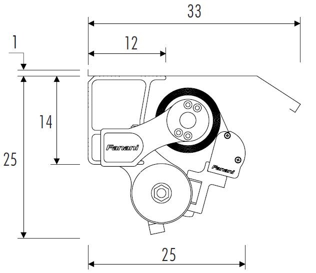 Awning T.nove QH dimension drawing